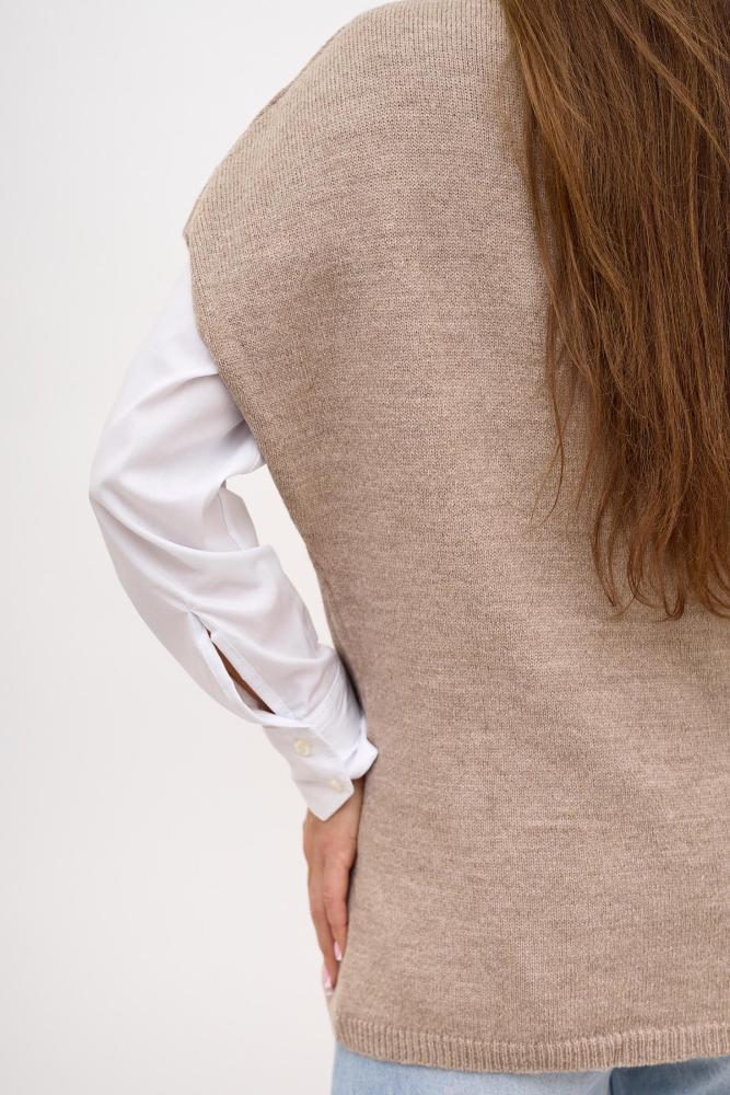 Кофта-жилет женский вязаный ЛД Арт. 10130