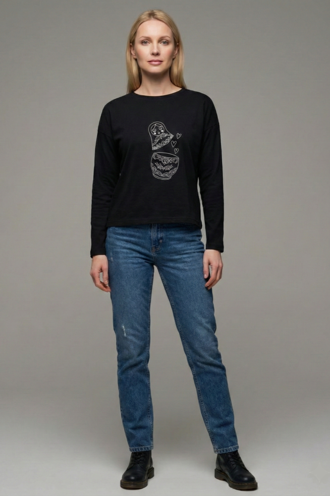 Лонгслив женский оверсайз Ч Арт. 10638