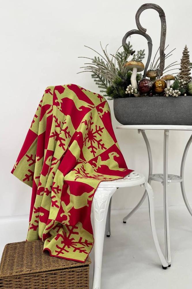 Плед вязаный Новогодний Арт. 10306