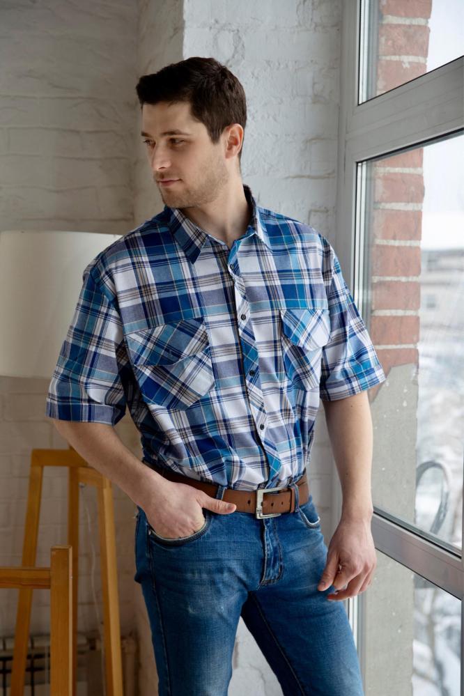 Рубашка мужская шотландка Премиум  К/Р 2 Арт. 10677