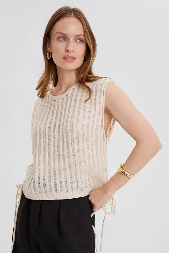 Майка женская вязаная со шнуровкой Б Арт. 10128