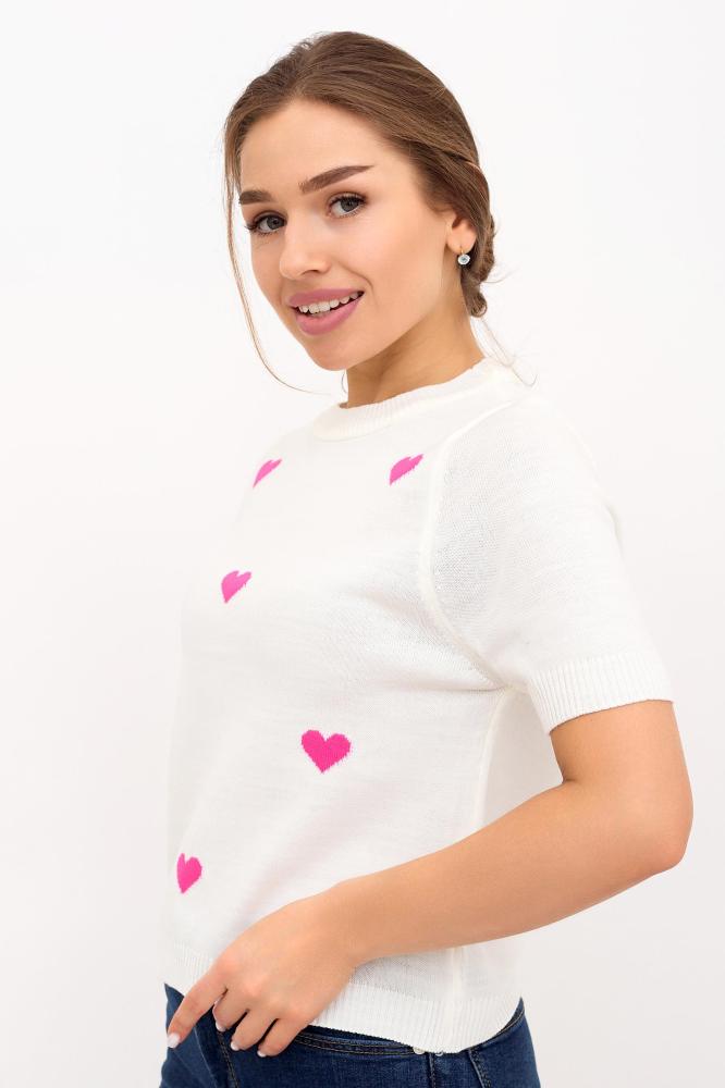 Футболка вязаная Сердечки Б Арт. 9284