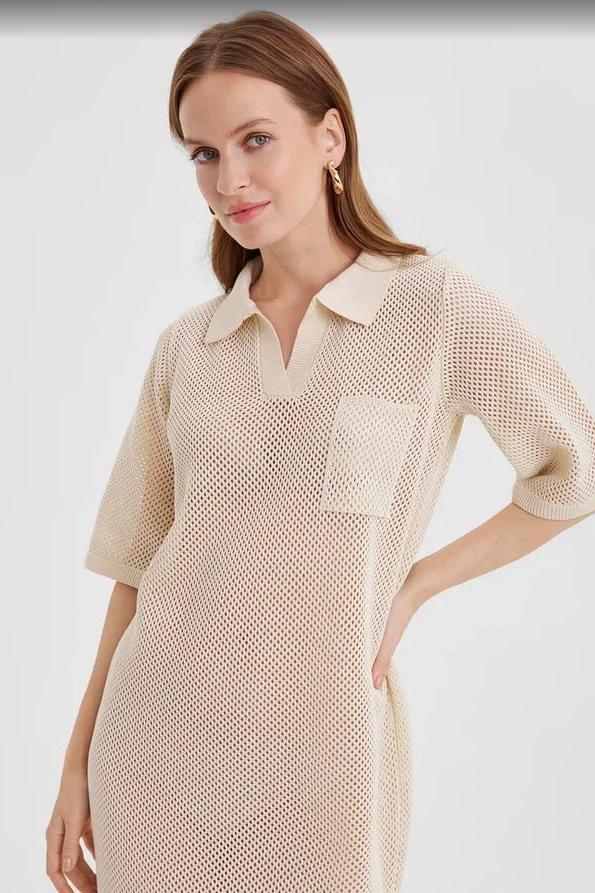 Платье-Поло женское вязаное ЛД Б Арт. 10060 Платье-Поло женское вязаное ЛД Б Арт. 10060