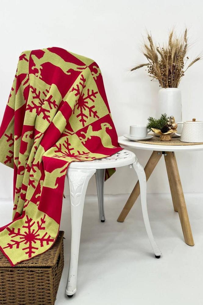 Плед вязаный Новогодний Арт. 10306