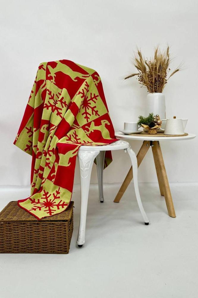 Плед вязаный Новогодний Арт. 10306