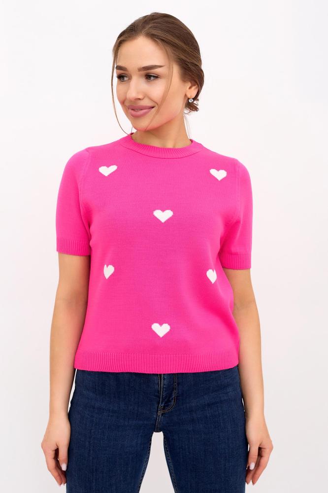 Футболка вязаная Сердечки Р Арт. 9286