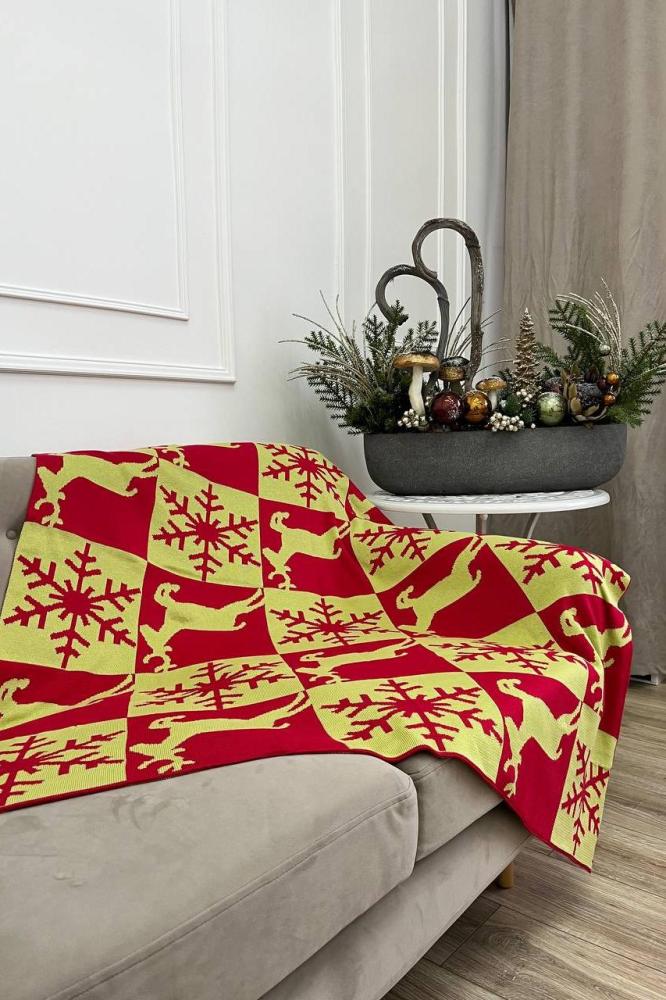 Плед вязаный Новогодний Арт. 10306