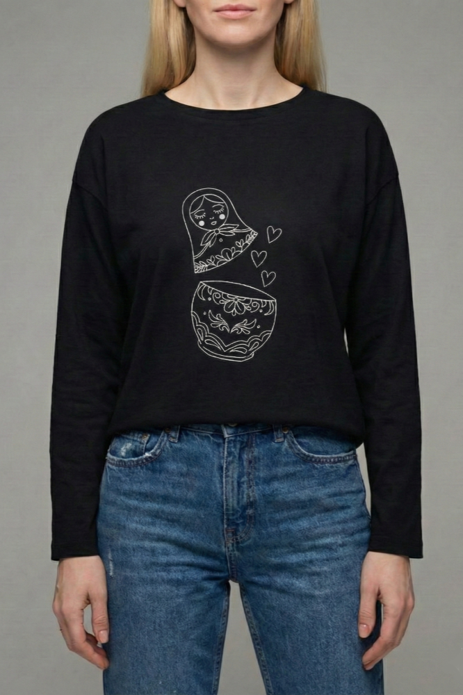 Лонгслив женский оверсайз Ч Арт. 10638