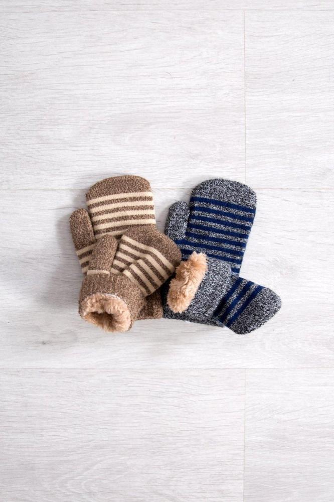 Варежки Детские с мехом для мальчика Арт. 4196