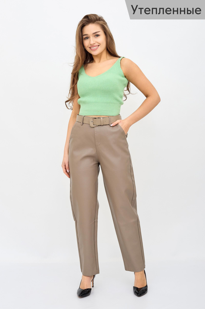 Джоггеры женские из экокожи К Арт. 9171