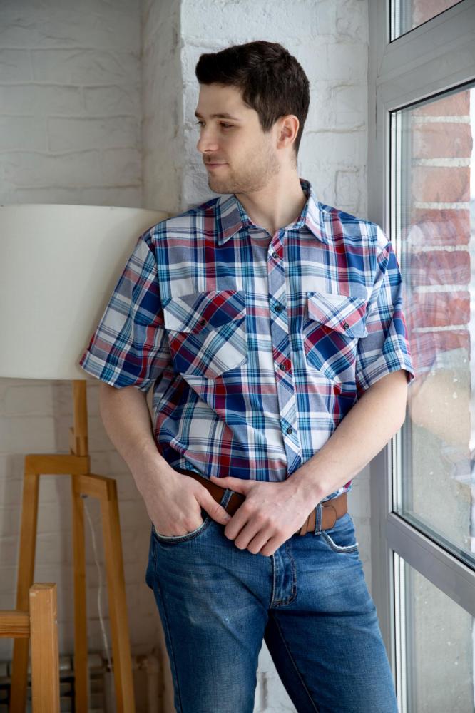 Рубашка мужская шотландка Премиум К К/Р Арт. 7176