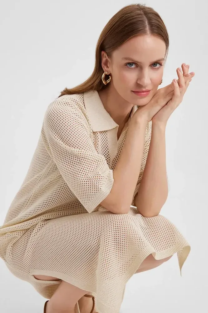 Платье-Поло женское вязаное ЛД Б Арт. 10060 Платье-Поло женское вязаное ЛД Б Арт. 10060